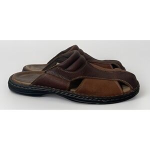 Hush puppies Beachbreak ll Brown Leather Slip On Sandals Men's Size 11.5 M